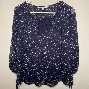 Blue Dotted Blouse - Size Small